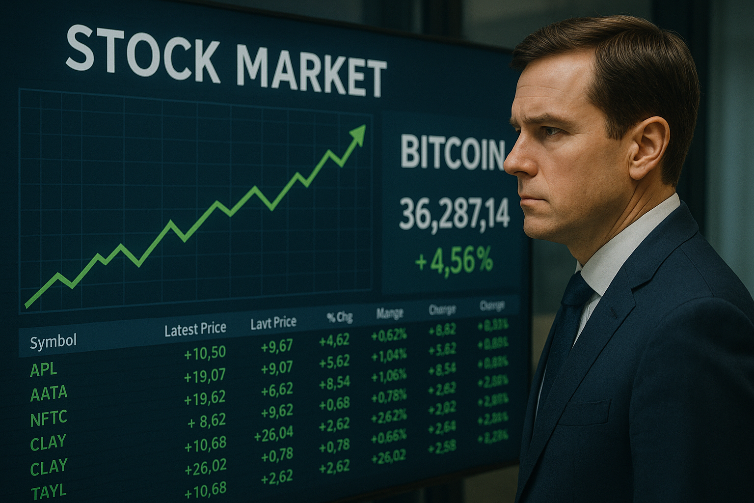 Investisseur regardant le btc sur un graphique