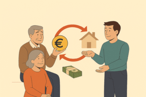 Image représentant un conseillé expliquant à des parents comment faire un don correctement